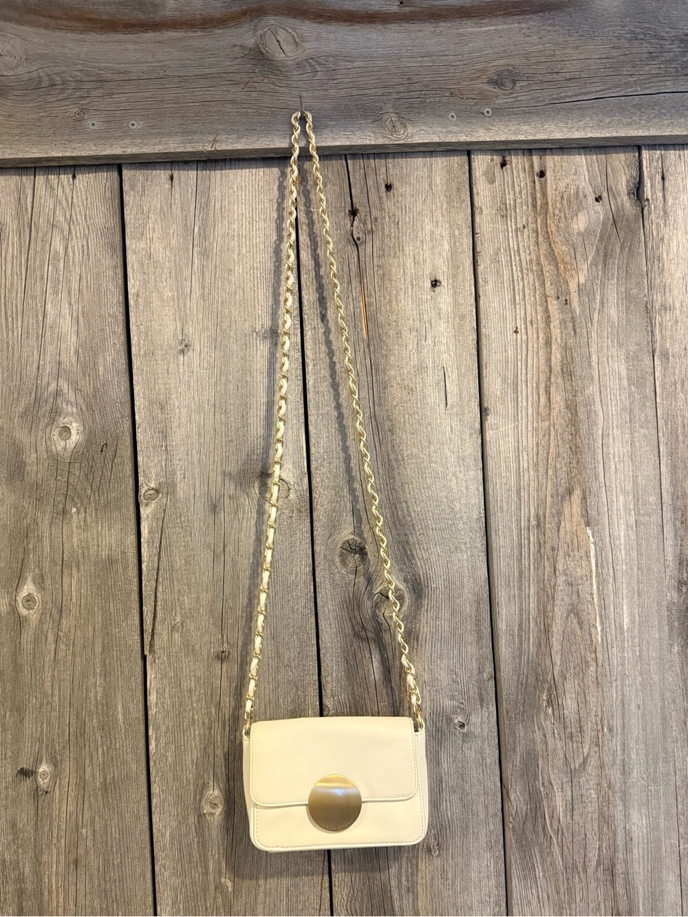 Isaac Mizrahi Cream Crossbody Bag with Gold Accent - Shoulder Purse-Small - Picture 2 of 11